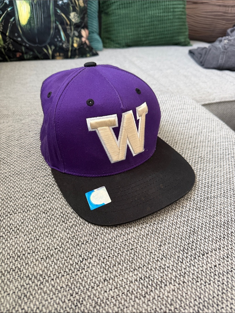 Top of the World Purple & Black Snapback Hat, University of Washington W Patch